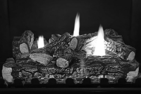 a gas fireplace log